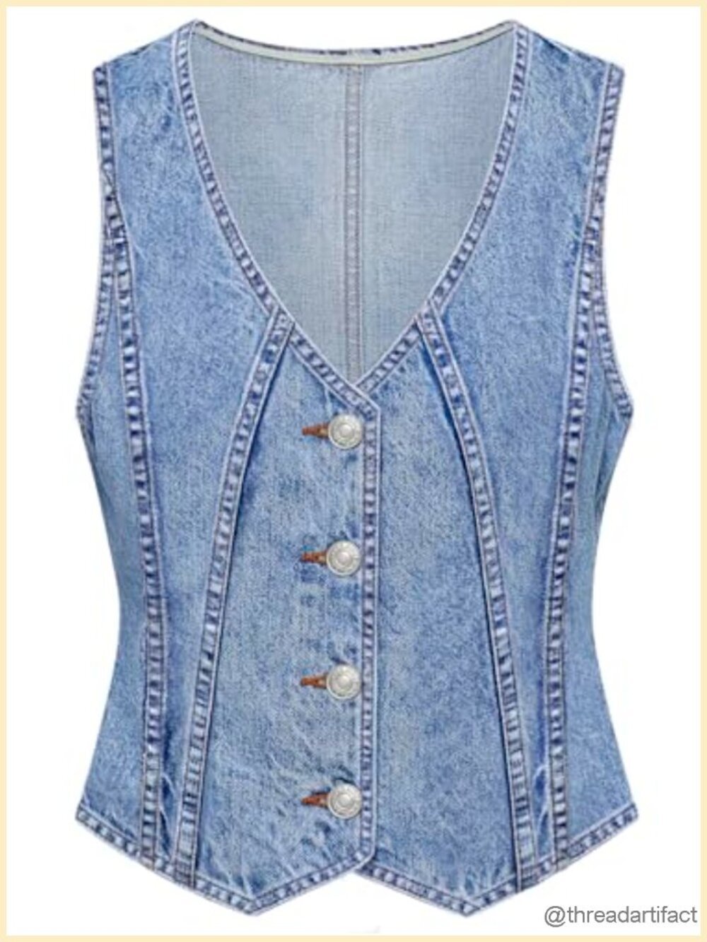 Women's V-Neck Denim Vest Sleeveless Button Down Summer Outfit